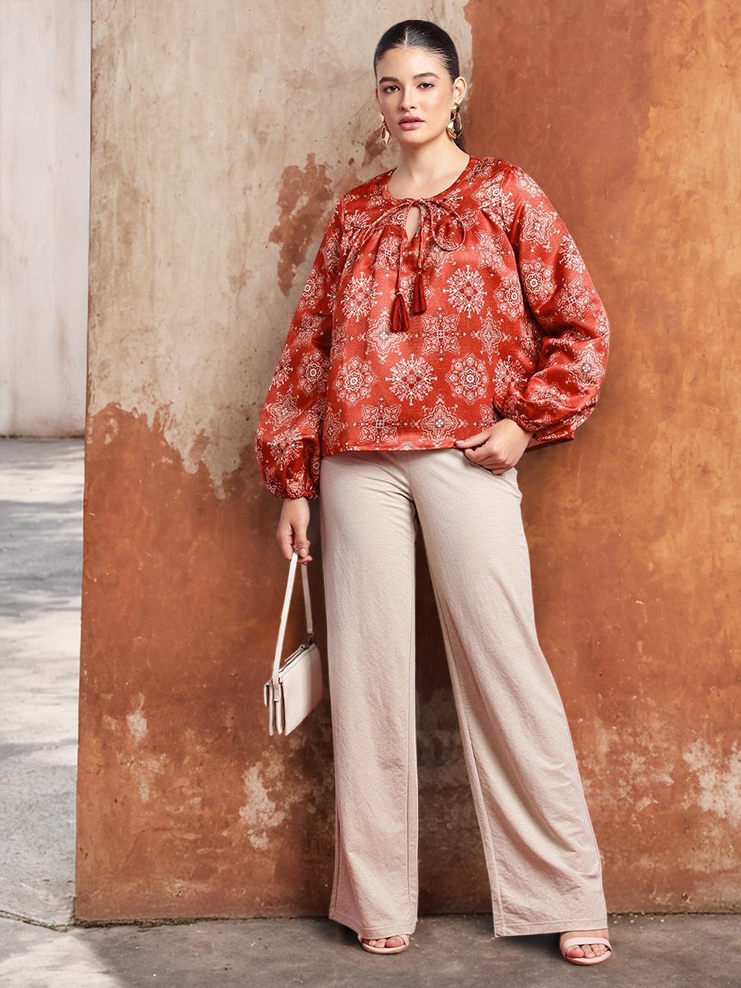 

all about you Floral Printed Regular Top, Rust