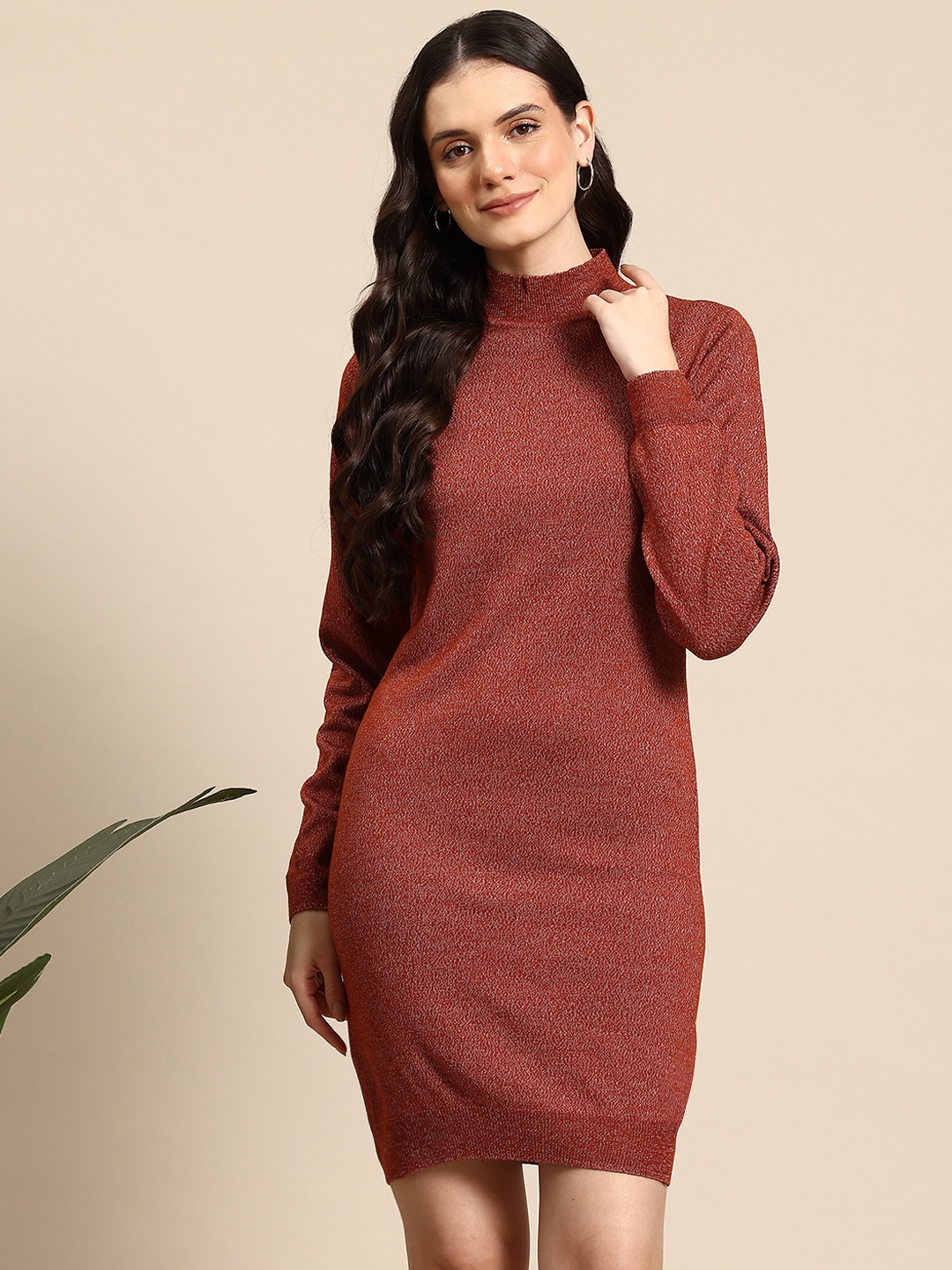 

Mast & Harbour Acrylic Jumper Dress, Rust