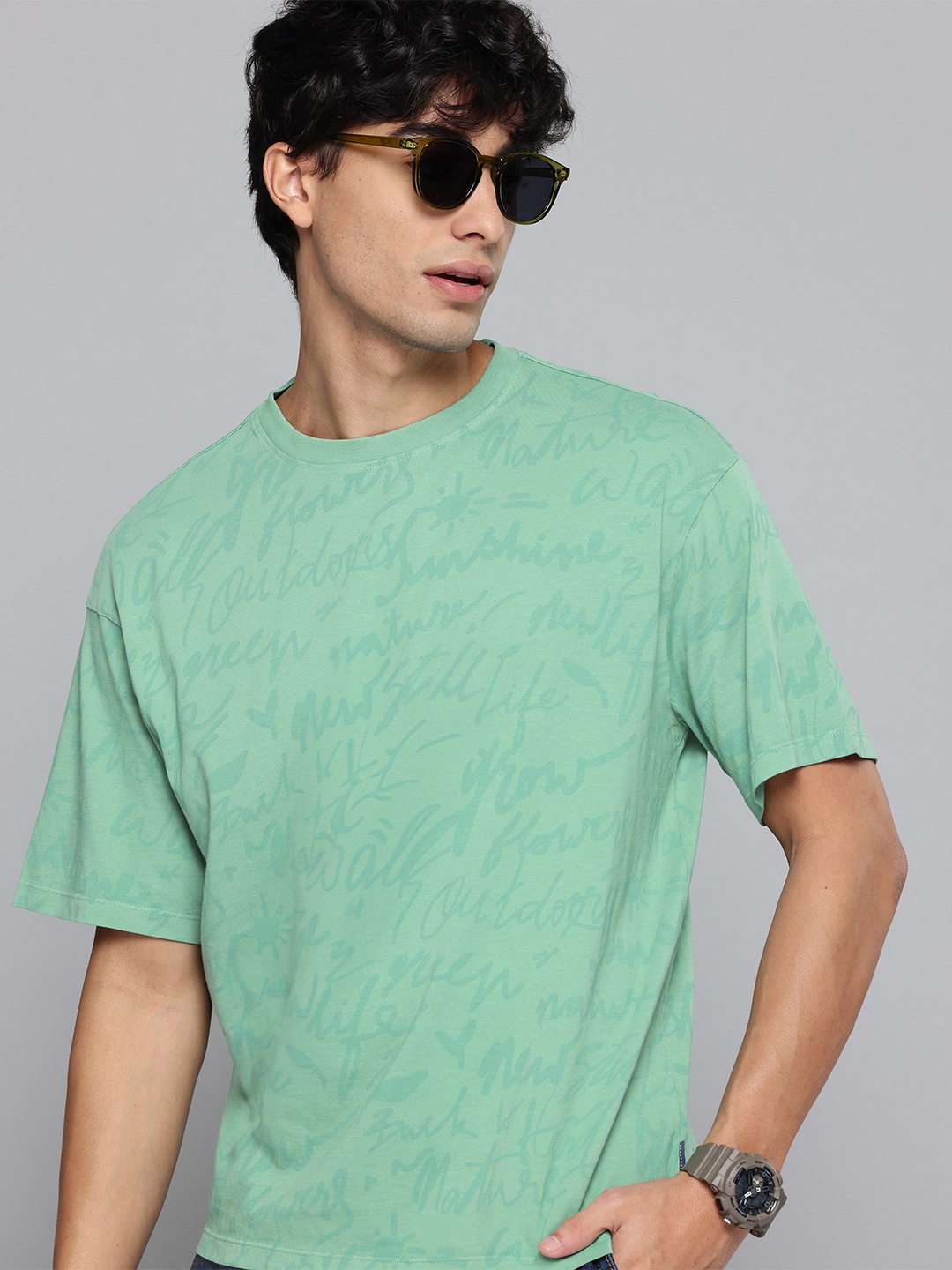 

Aeropostale Printed Pure Cotton T-shirt, Green