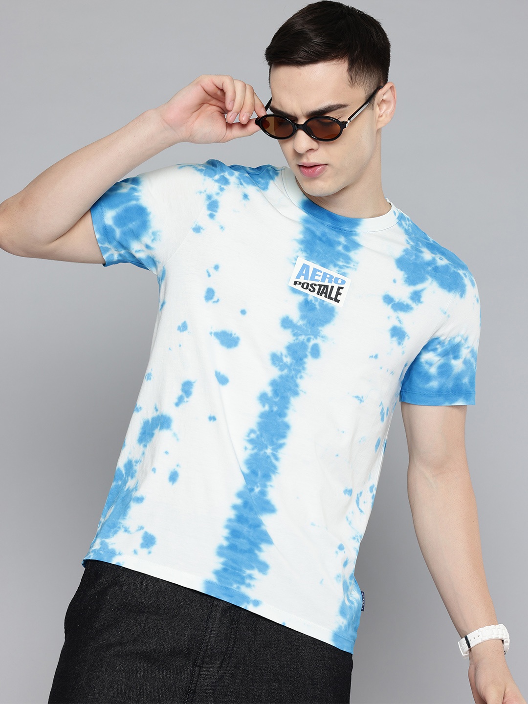 

Aeropostale Tie and Dye Pure Cotton T-shirt, Blue
