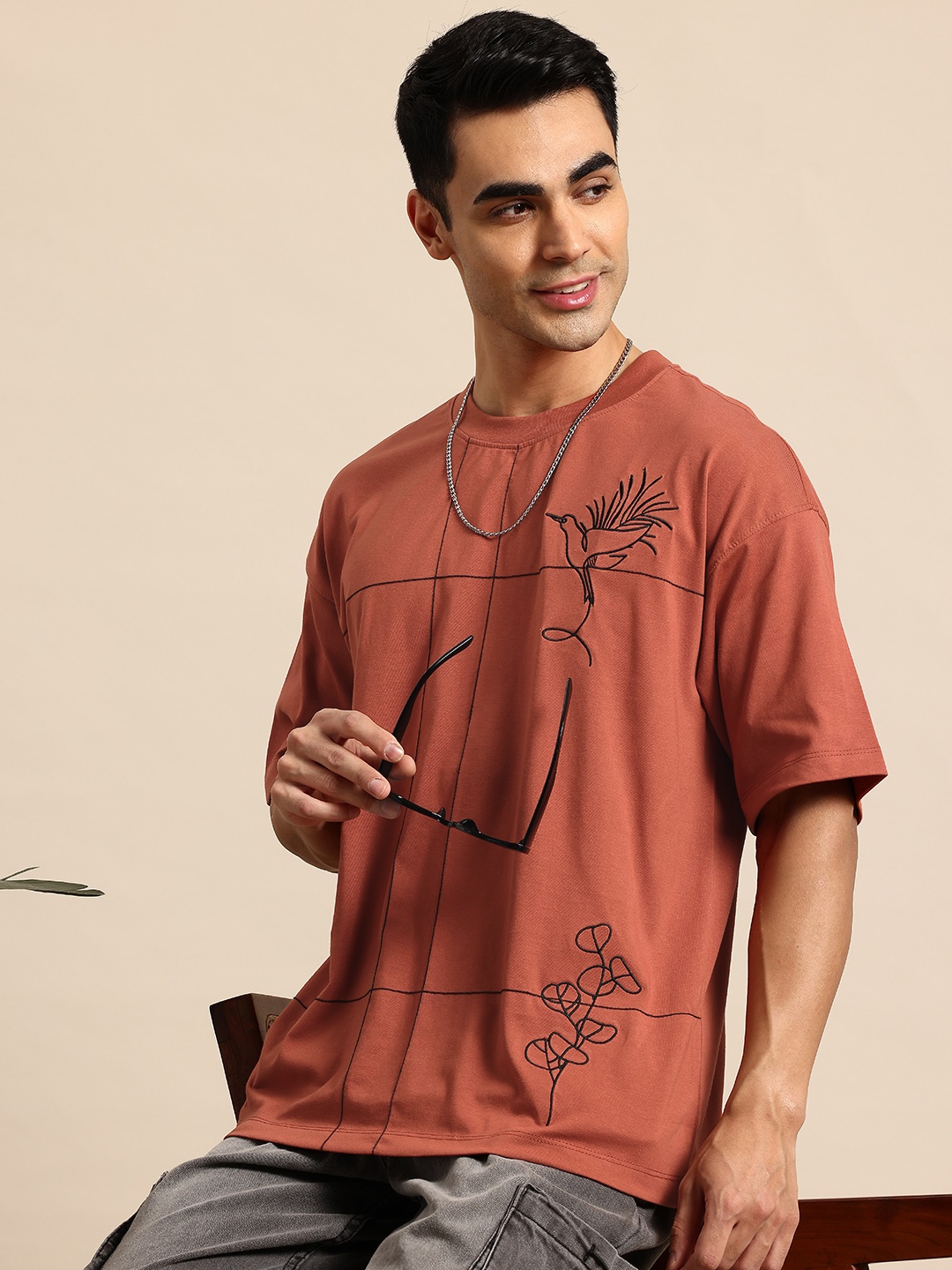 

Mast & Harbour Printed T-shirt, Rust
