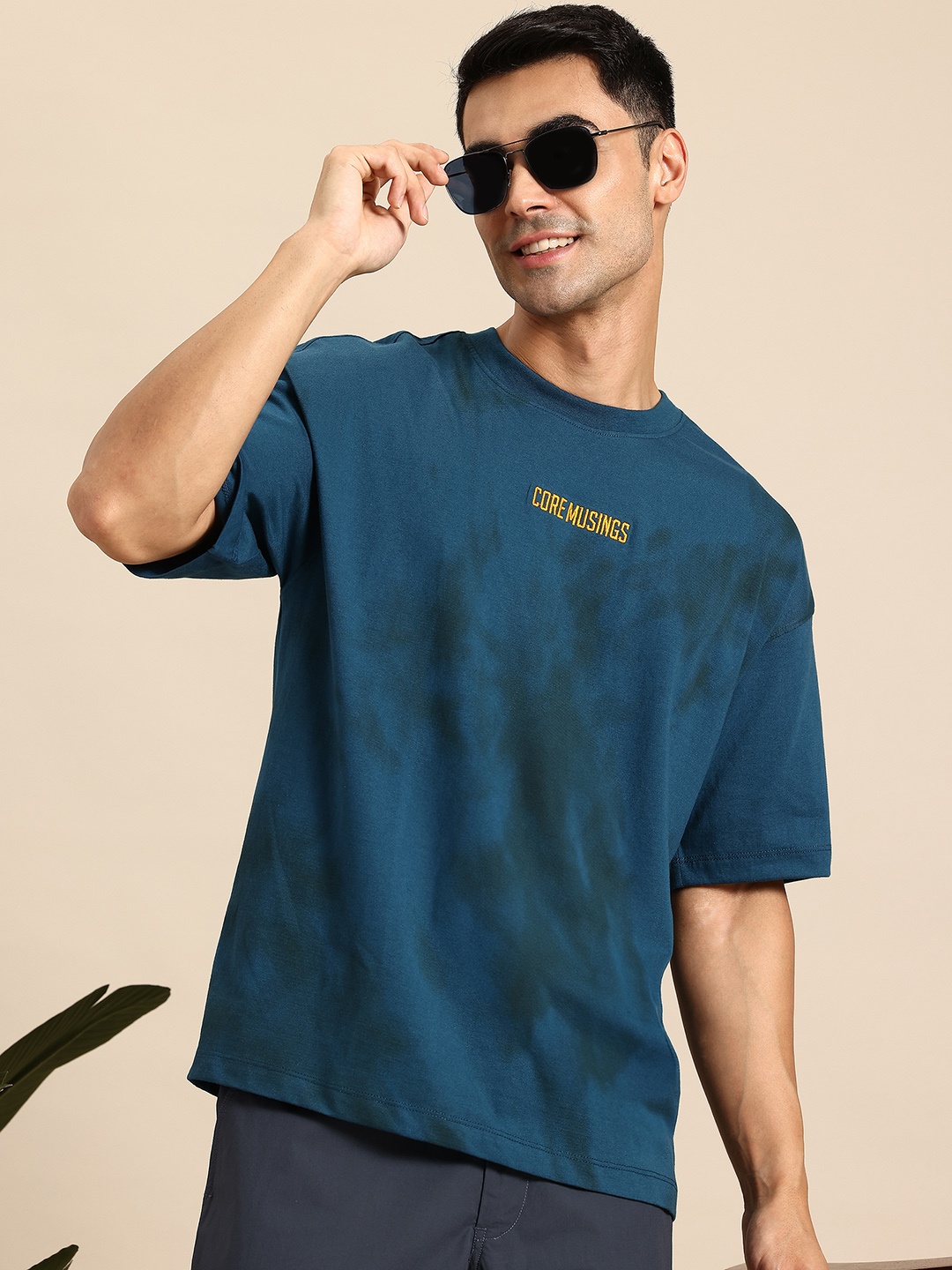 

Mast & Harbour Dyed Drop-Shoulder Relaxed T-shirt, Teal