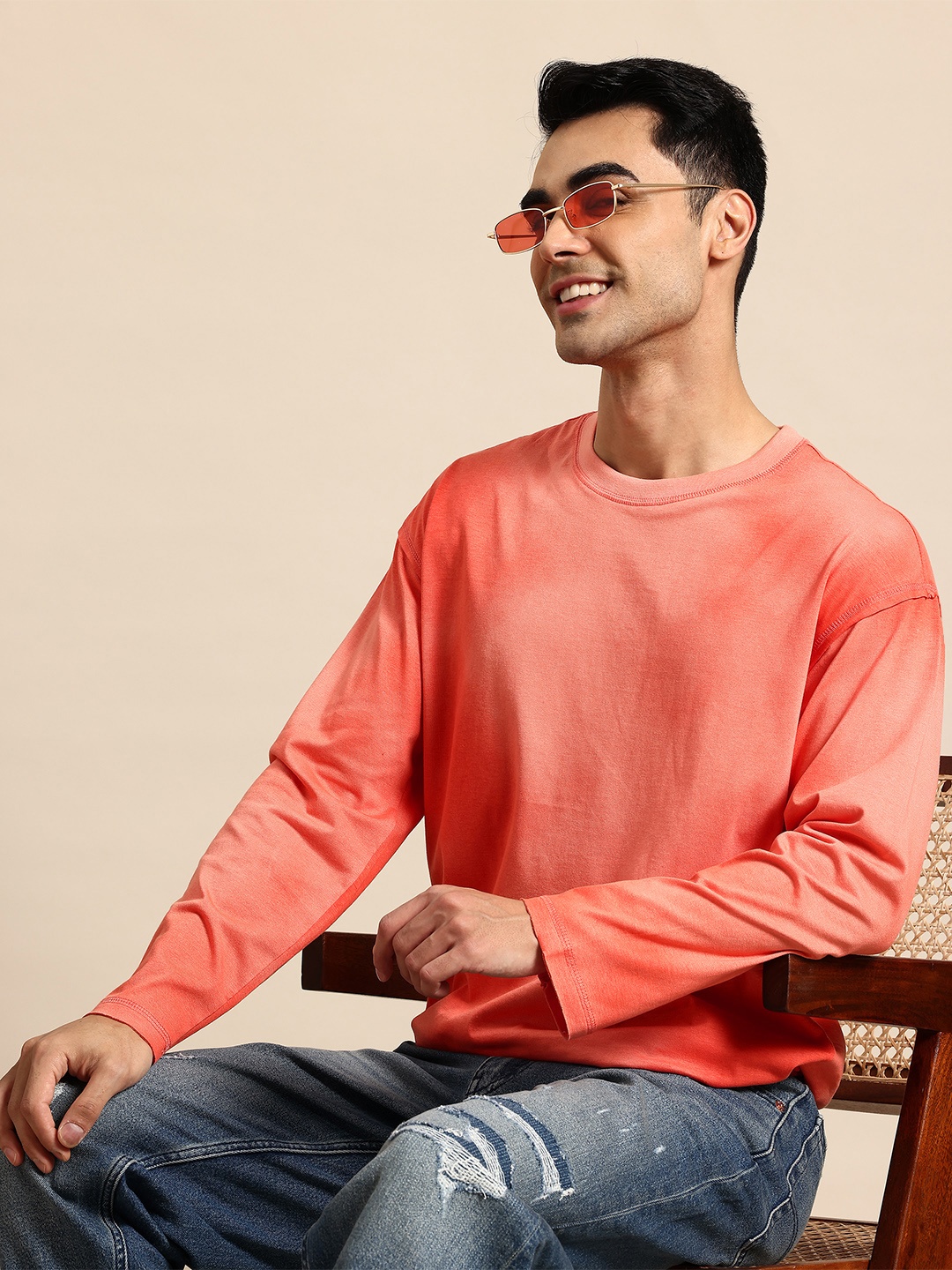 

Mast & Harbour Tie and Dye Printed T-shirt, Rust