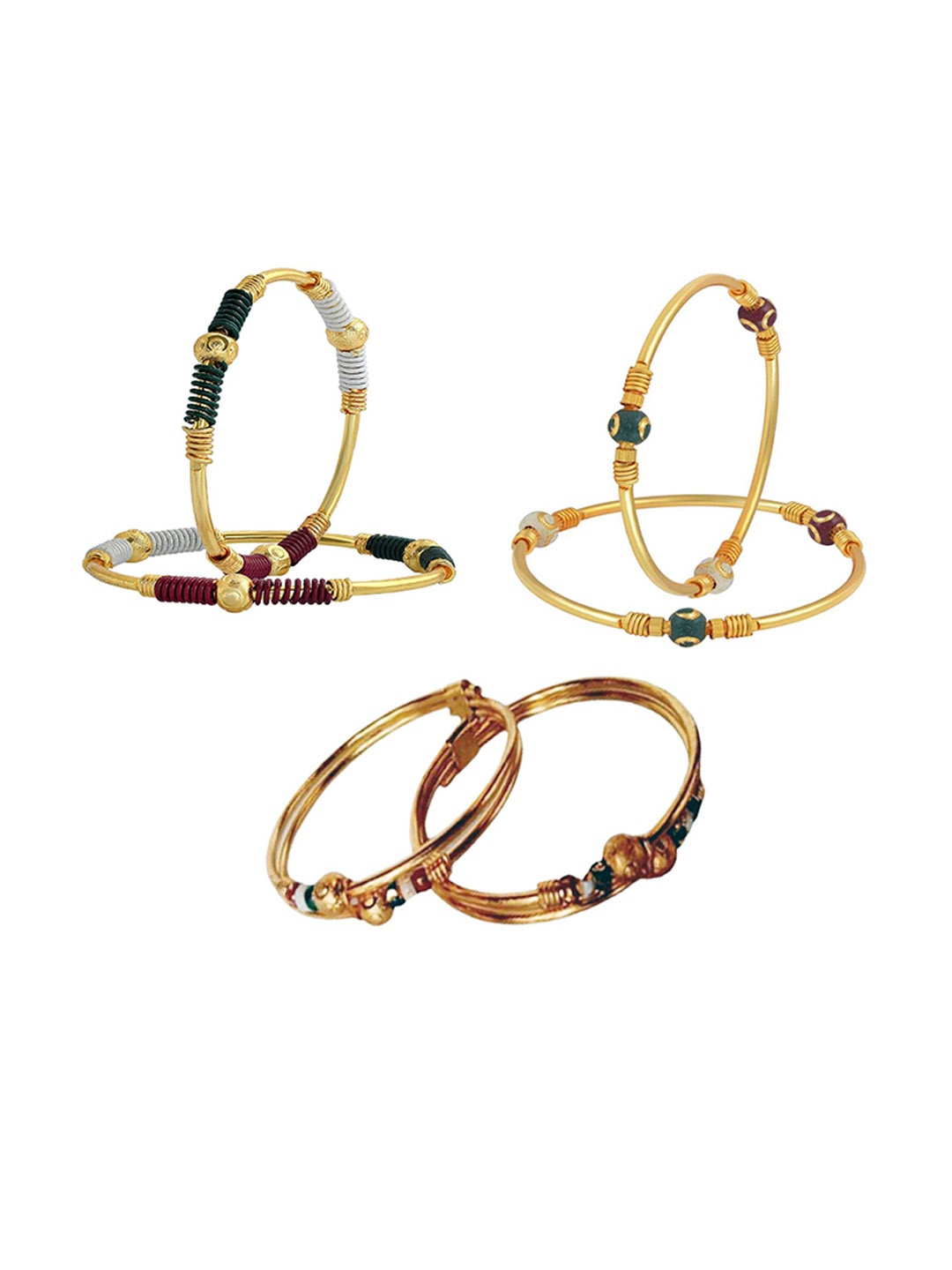 

BAESD Kids Set Of 6 Rose Gold-Plated Beaded Bangles