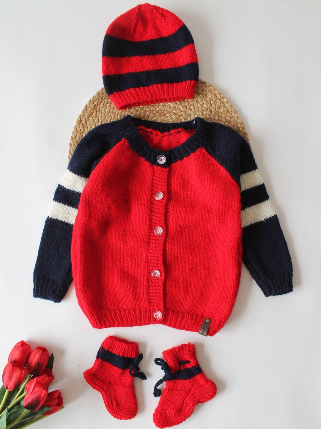 

Woonie Unisex Kids Cardigan, Red