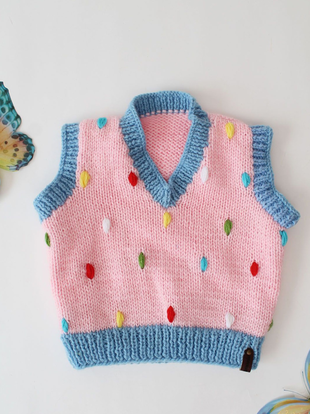 

Woonie Unisex Kids Sweater Vest, Pink