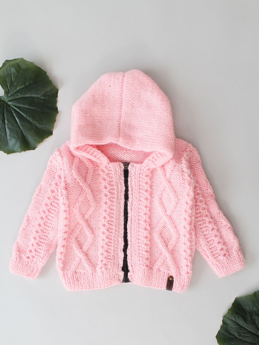 

Woonie Girls Cable Knit Cardigan, Pink