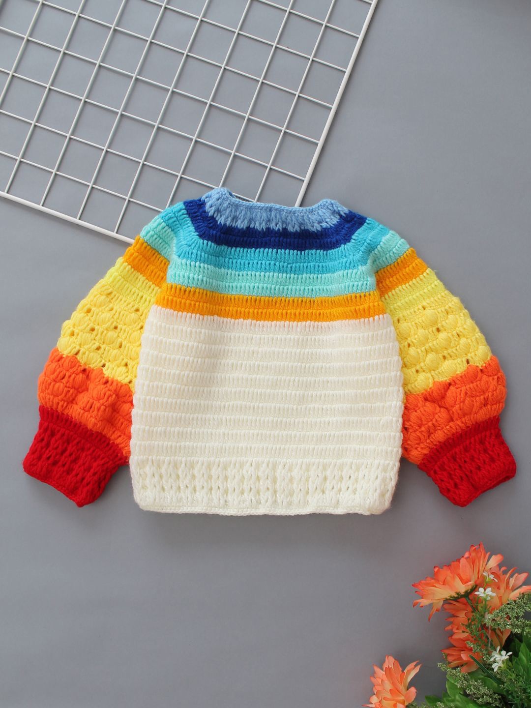 

Woonie Boys Cable Knit Pullover, White