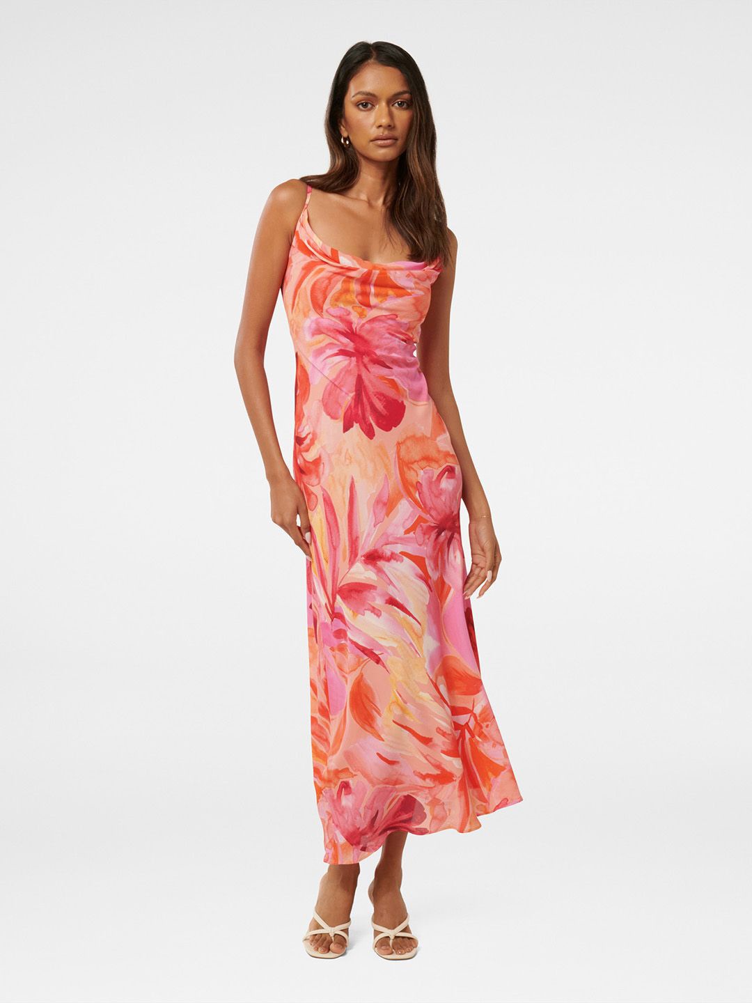 

Forever New Floral Print Linen Fit & Flare Maxi Dress, Multi