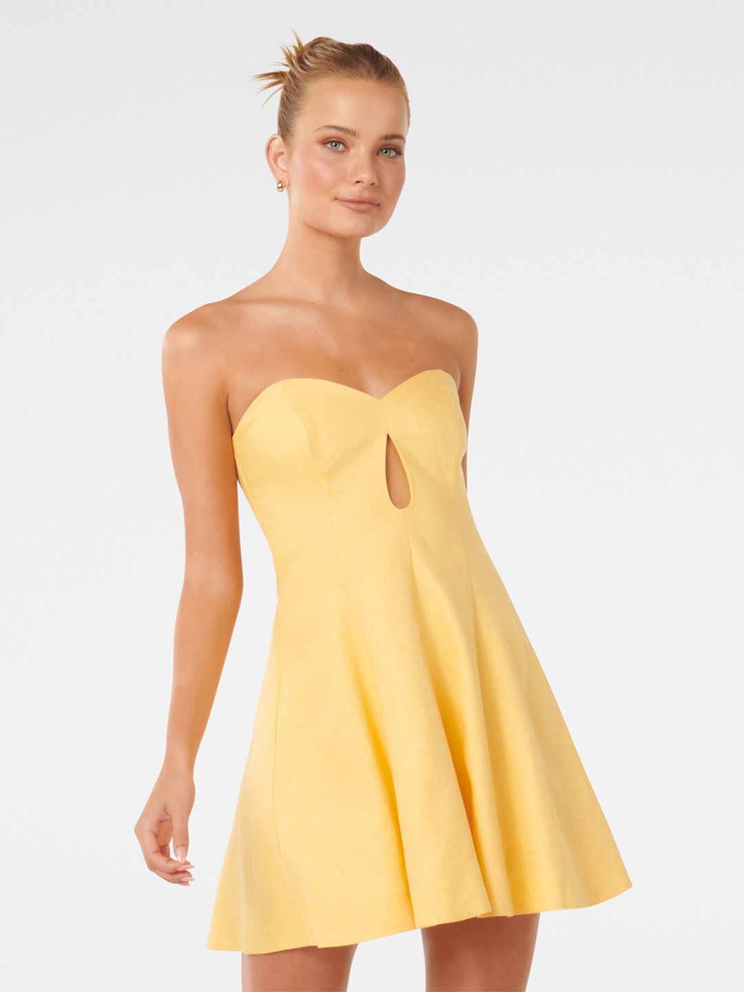 

Forever New Linen A-Line Dress, Yellow