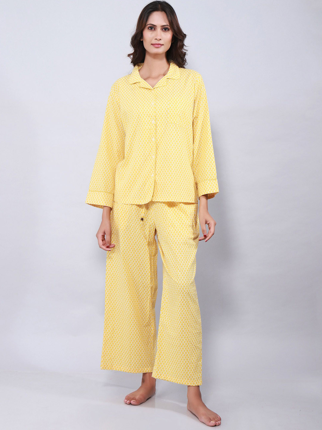 

ETC Women Printed Night suit, Yellow