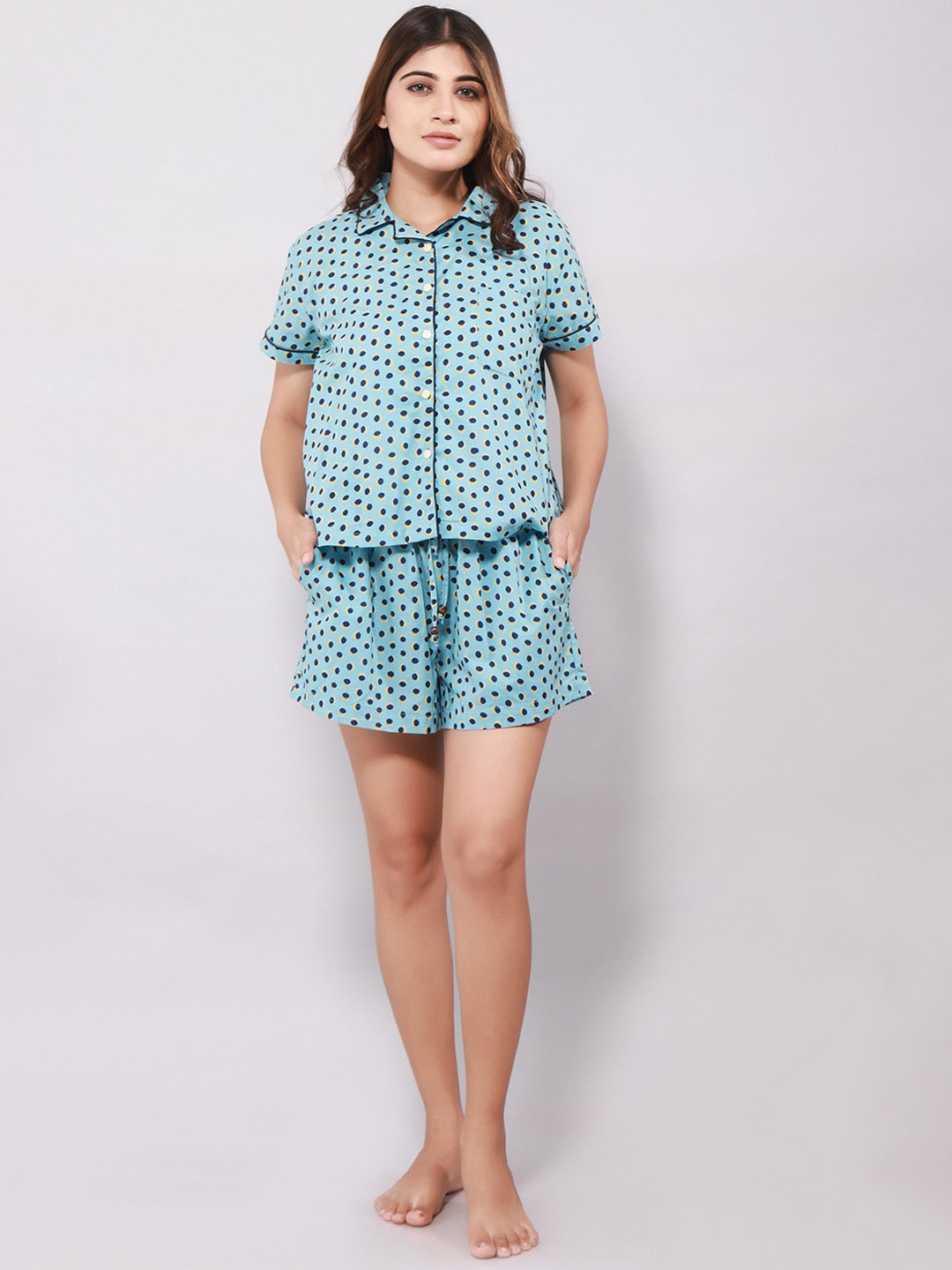 

ETC Women Printed Night suit, Blue