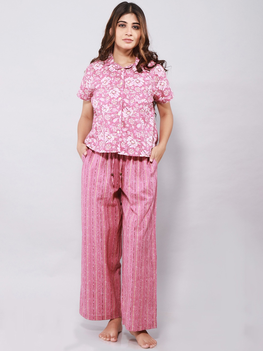 

ETC Women Printed Night suit, Pink