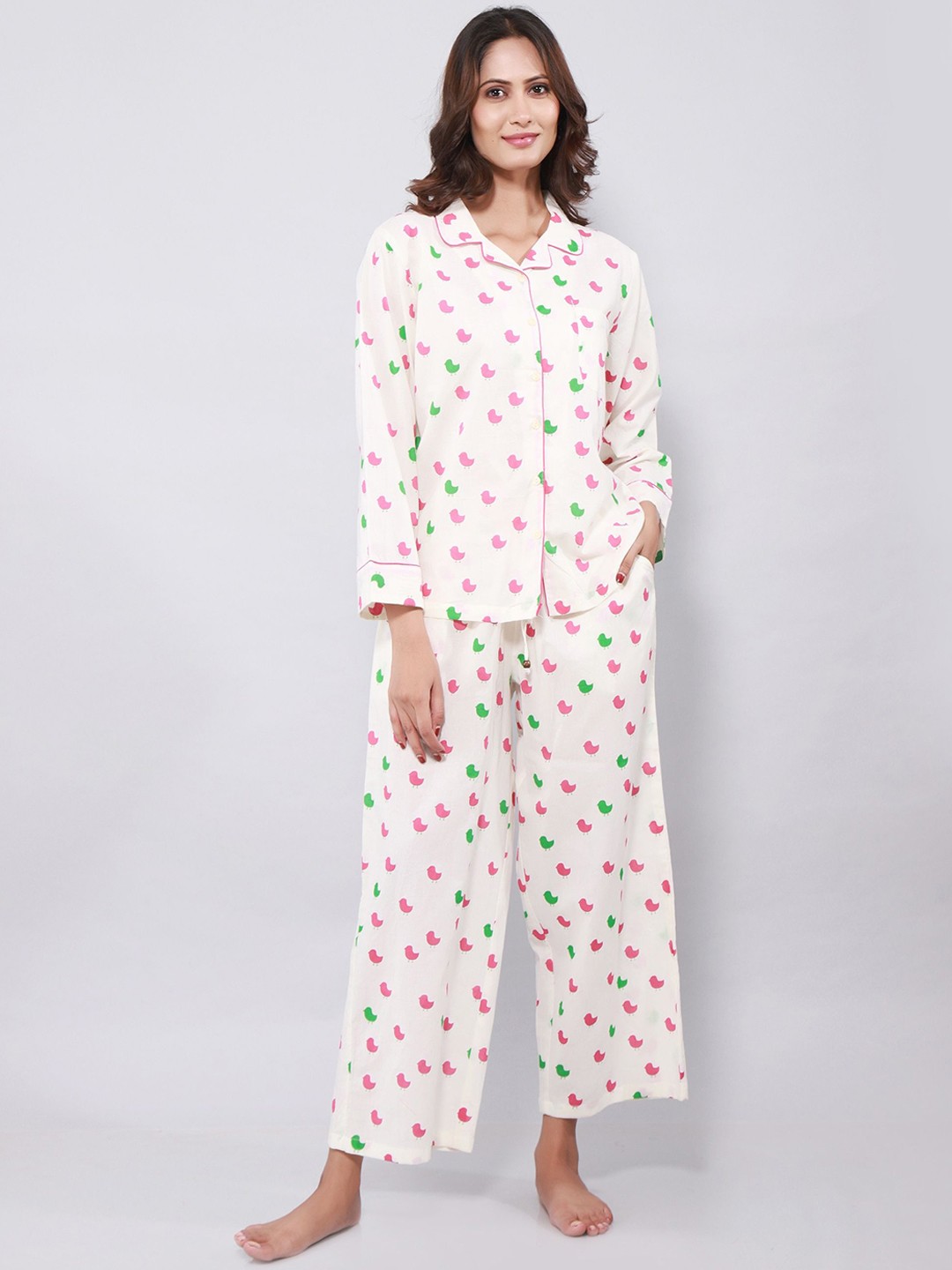 

ETC Women Printed Night suit, Beige