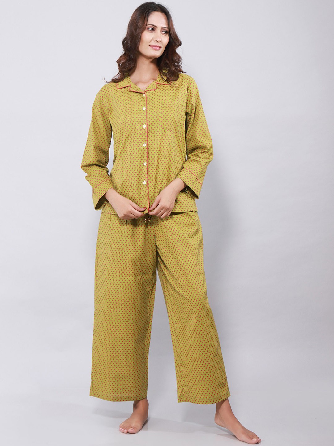 

ETC Women Printed Night suit, Green
