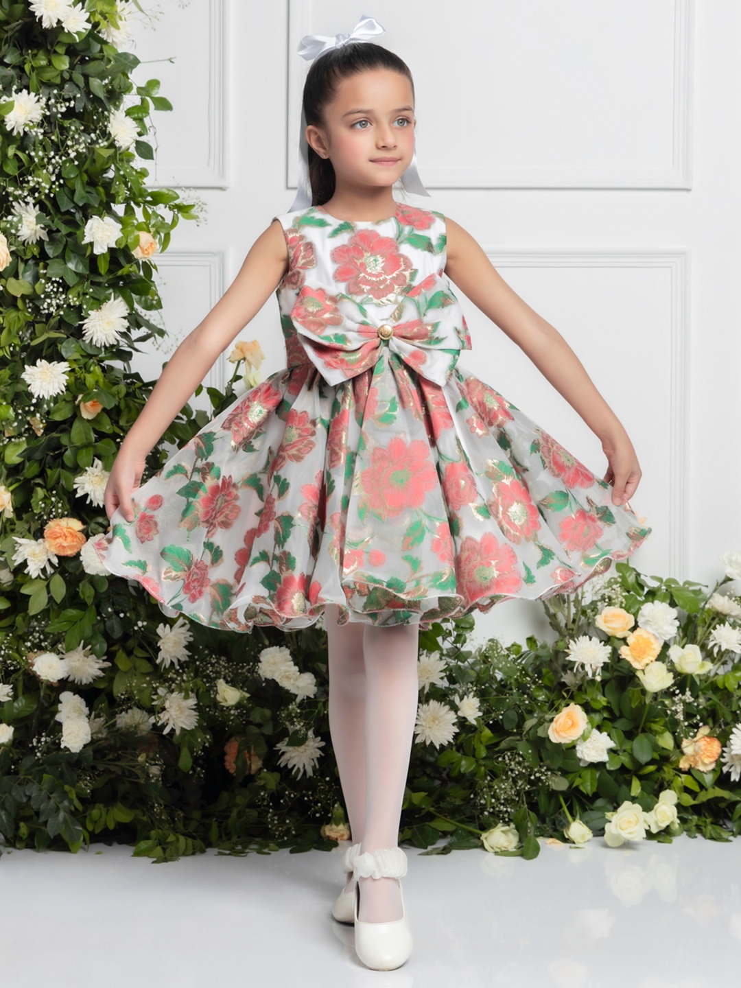 

THE PONY & PEONY CO. Floral Print Fit & Flare Dress, Multi