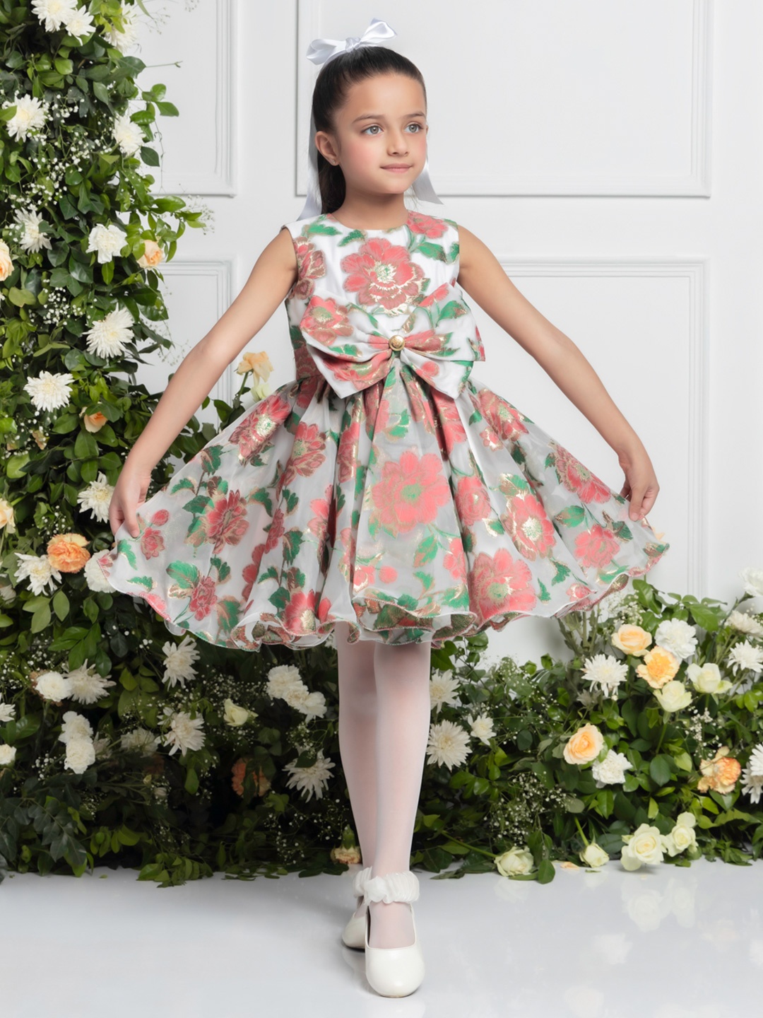 

THE PONY & PEONY CO. Floral Print Fit & Flare Dress, Multi