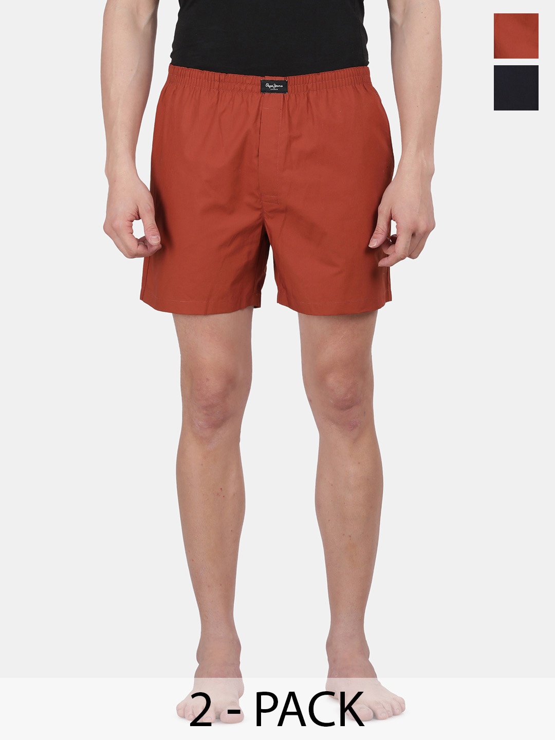 

Pepe Jeans Pack Of 2 Pure Cotton Boxers CLLB02-02-Rust-Navy, Grey