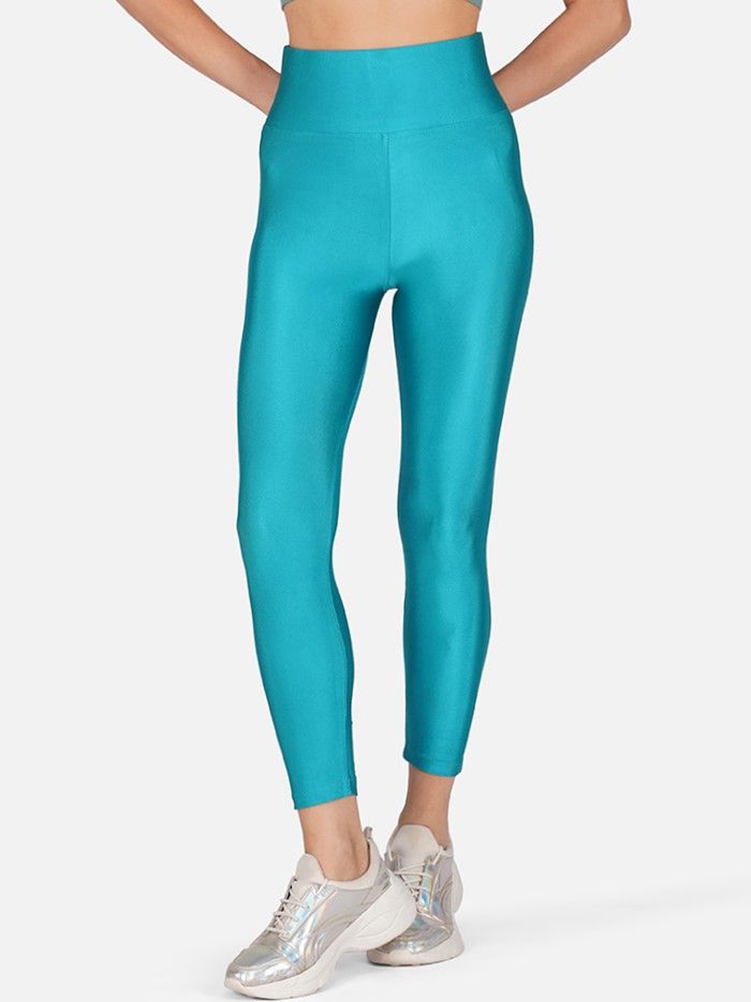 

Poftik Women Slim-Fit Ankle-Length Tights, Teal