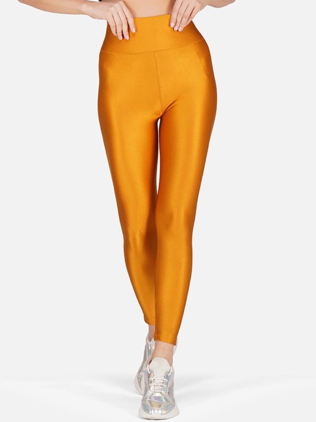 

Poftik Women Cotton Slim-Fit Ankle-Length Tights, Yellow