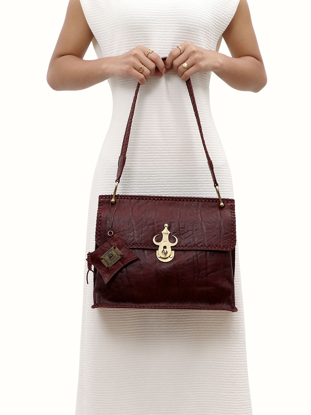 

Hidesign Berber 03 Textured Leather Shoulder Bag, Red