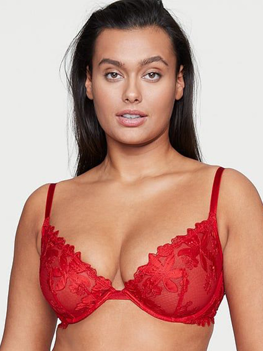 

Victoria's Secret Floral Bra Half Coverage Underwired, Red