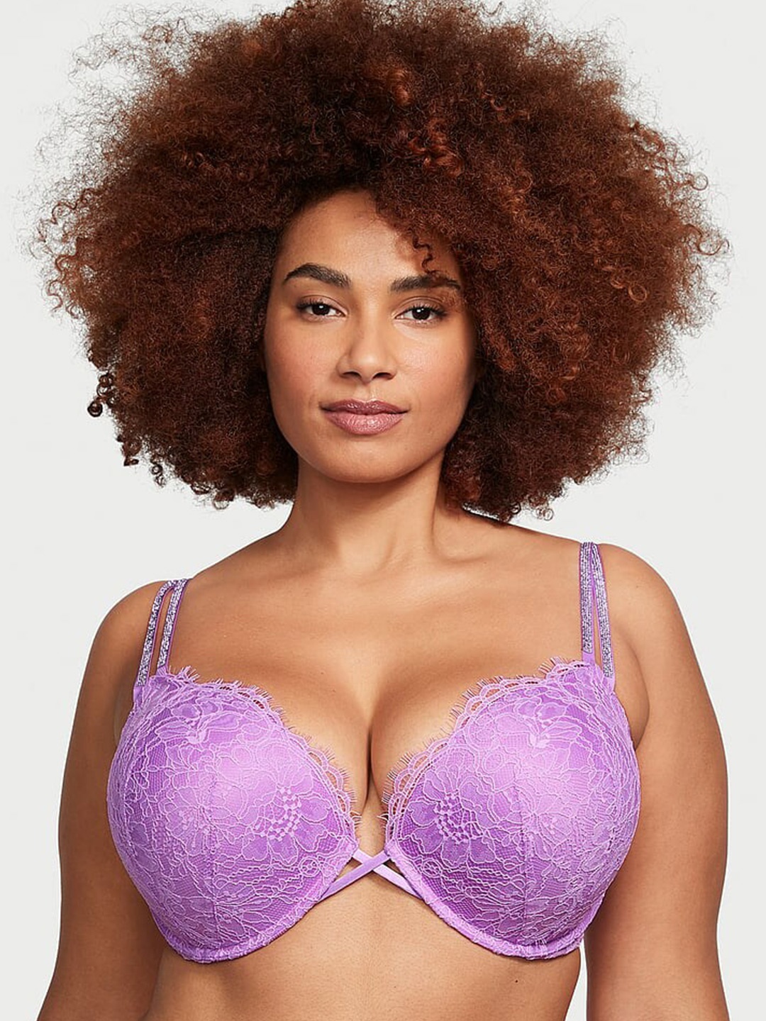 

Victoria's Secret Bra Half Coverage Underwired Heavily Padded, Purple