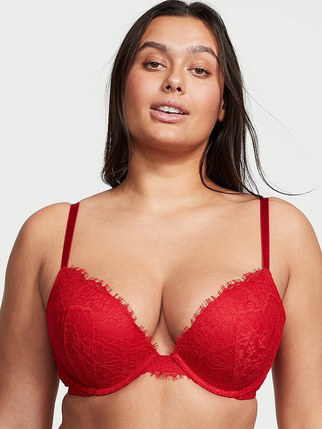 

Victoria's Secret Bra Half Coverage Underwired Heavily Padded, Red