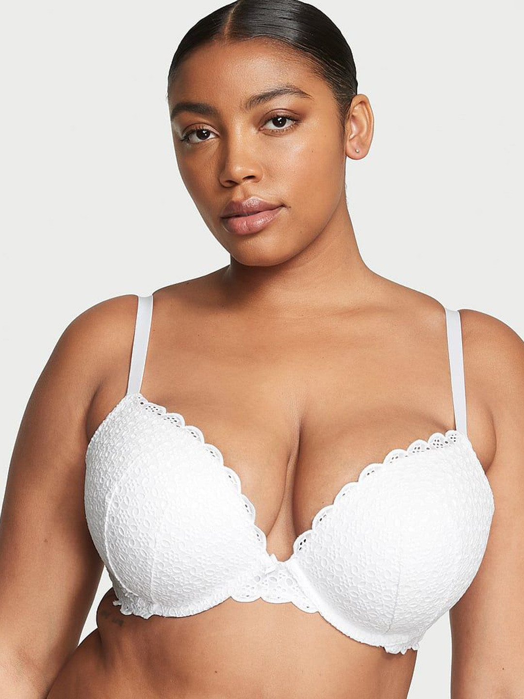 

Victoria's Secret Bra Half Coverage Underwired Heavily Padded, White