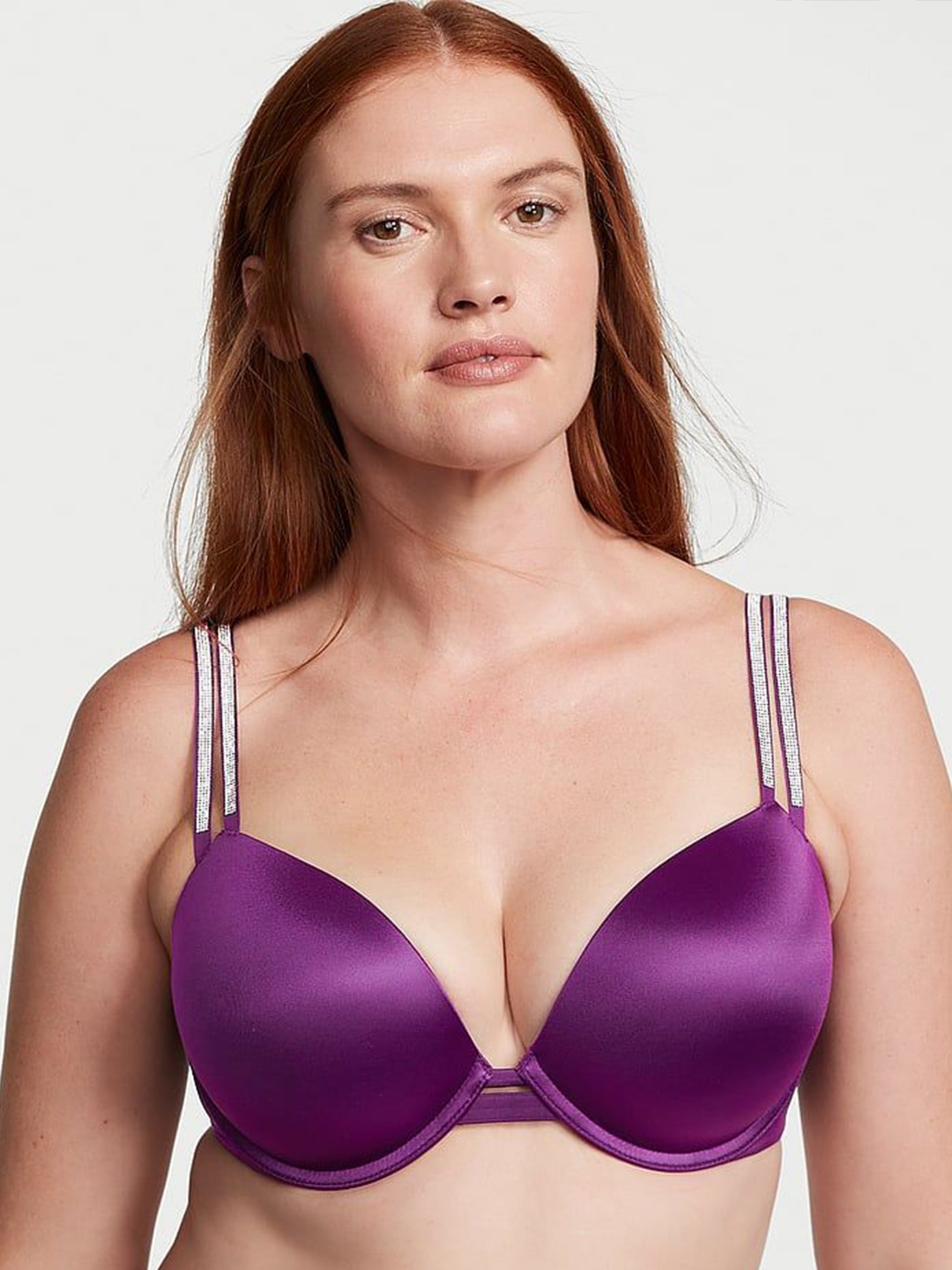 

Victoria's Secret Bra Half Coverage Underwired Heavily Padded, Purple