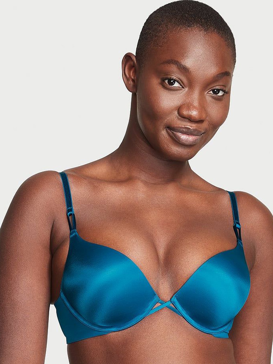 

Victoria's Secret Bra Half Coverage Underwired Heavily Padded, Blue