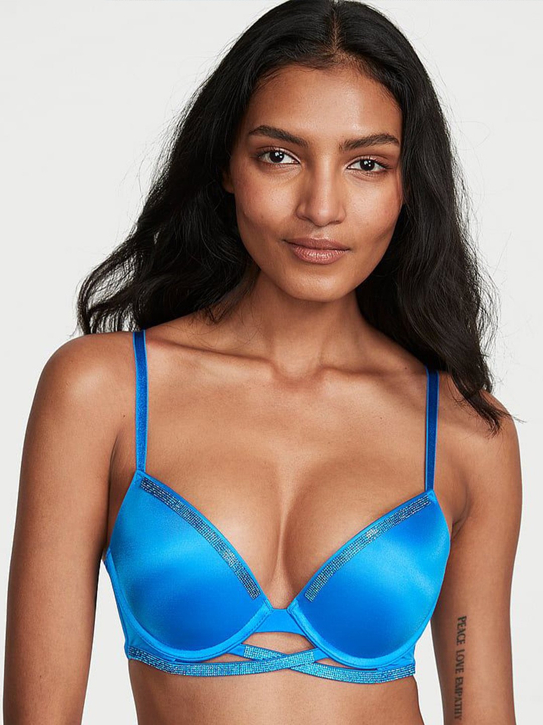 

Victoria's Secret Bra Half Coverage Underwired Heavily Padded, Blue
