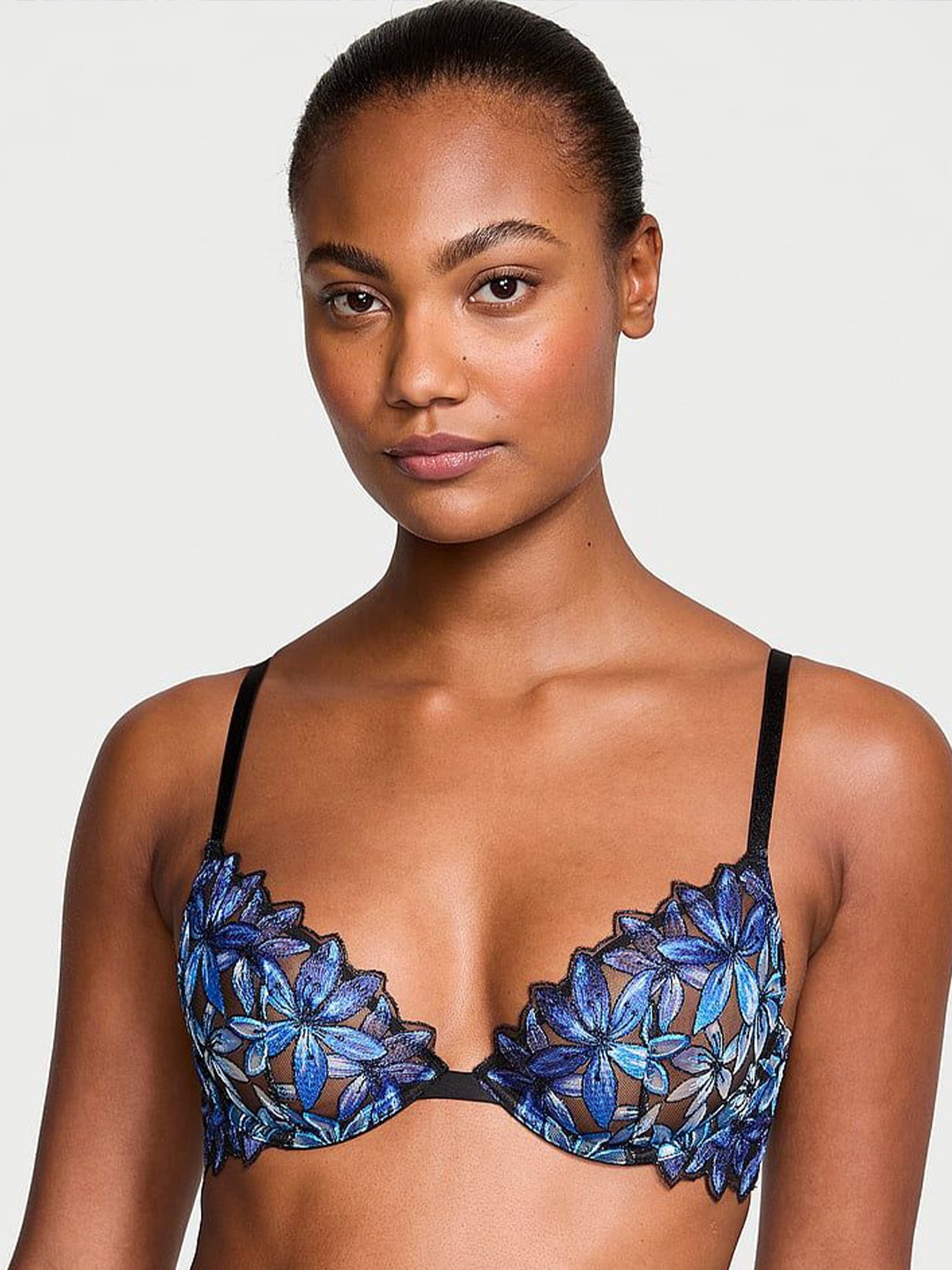 

Victoria's Secret Floral Bra Half Coverage Underwired, Blue