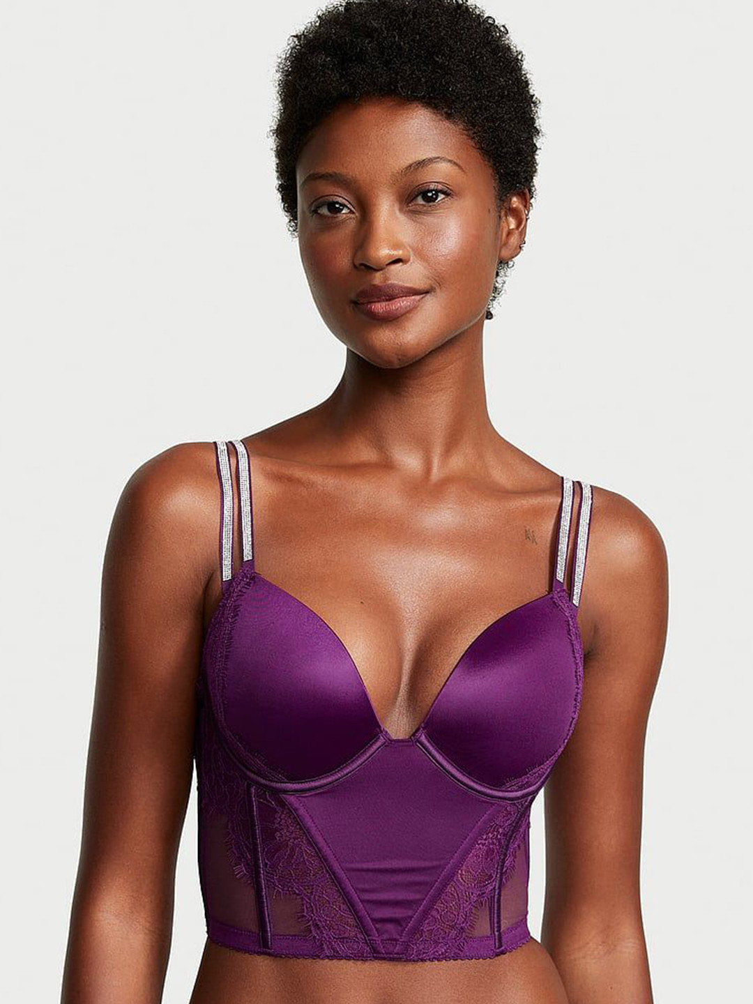 

Victoria's Secret Bralette Bra Medium Coverage Underwired Heavily Padded, Purple