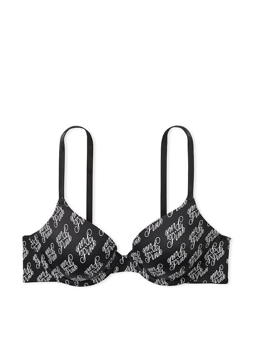

Victoria's Secret Floral Bra Half Coverage Underwired Lightly Padded, Black