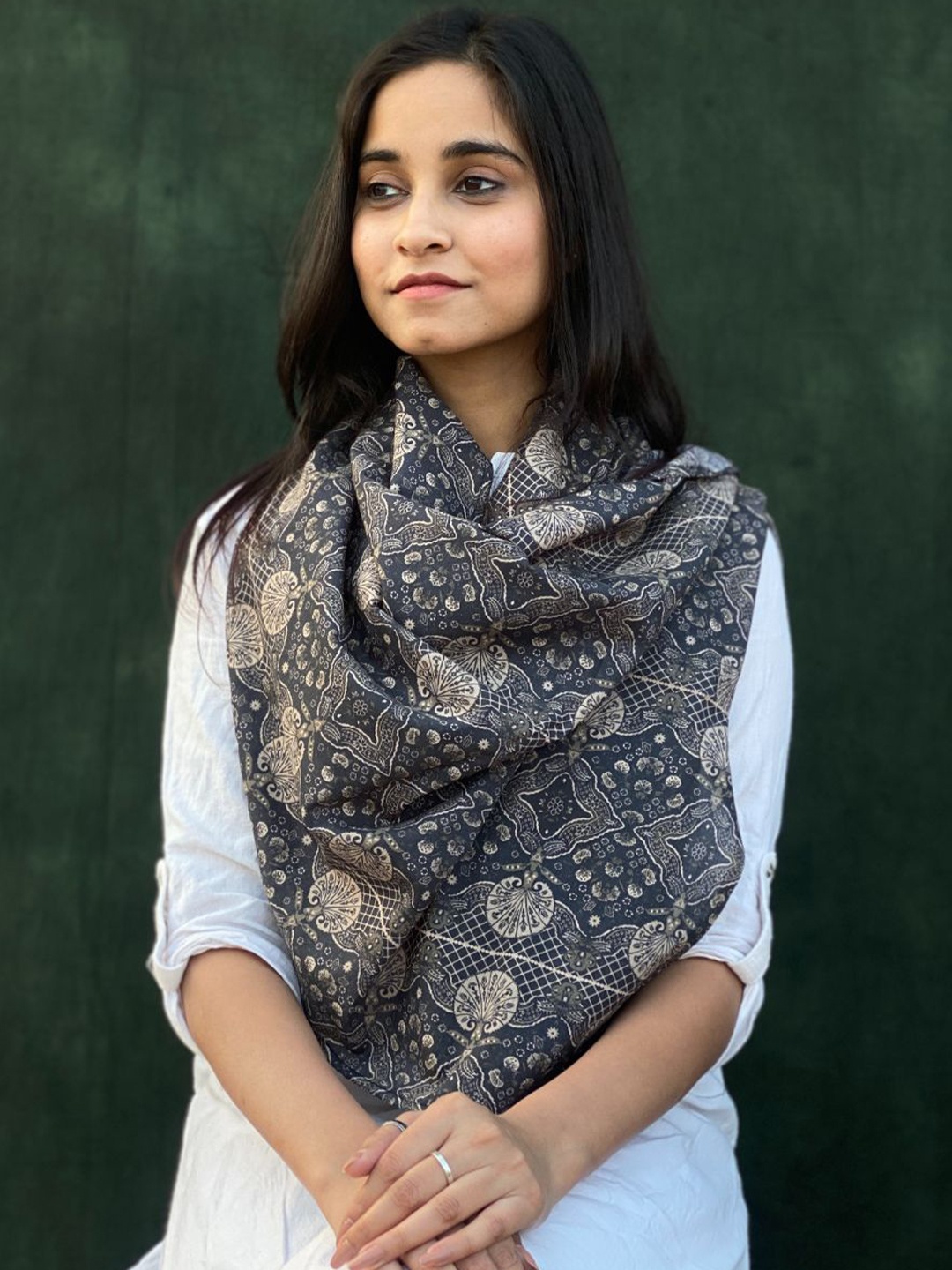 

BUTA BUTI Women Printed Scarf, Black