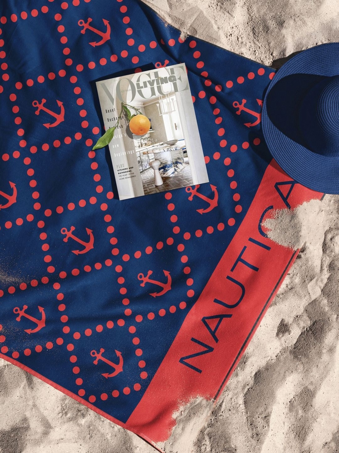 

Nautica Red & Blue 1 Printed Cotton 600 GSM Bath Towel