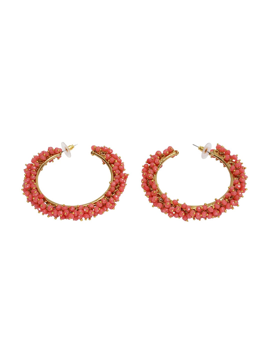 

Designbox Circular Half Hoop Earrings, Peach