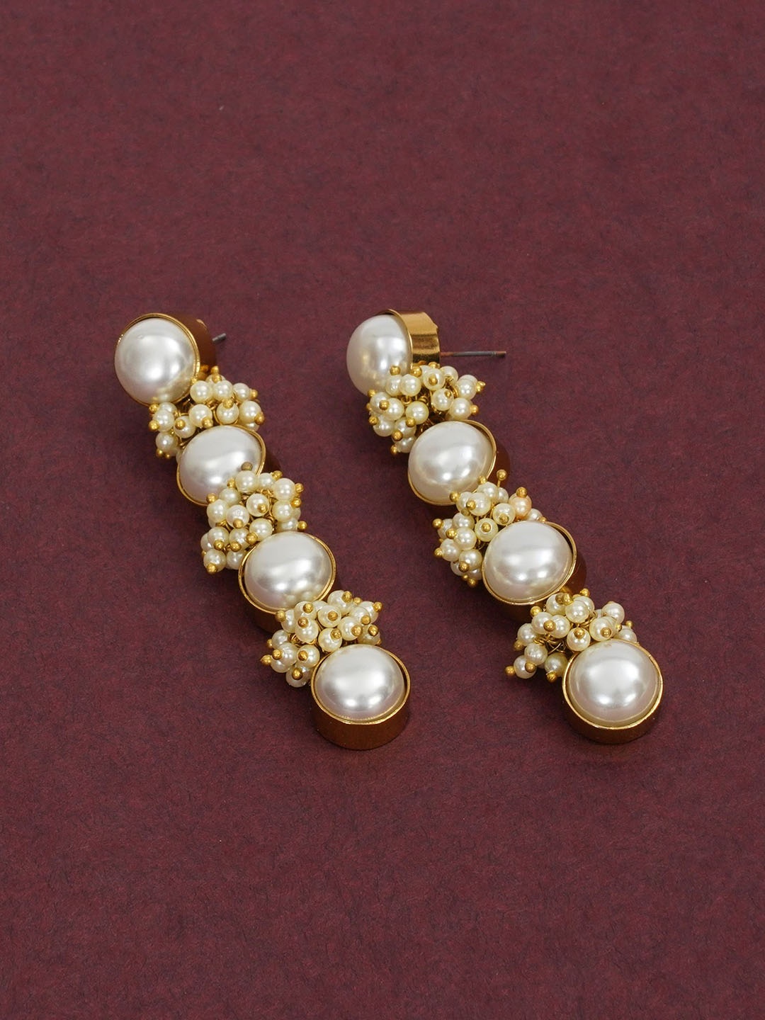 

Designbox Classic Drop Earrings, Cream