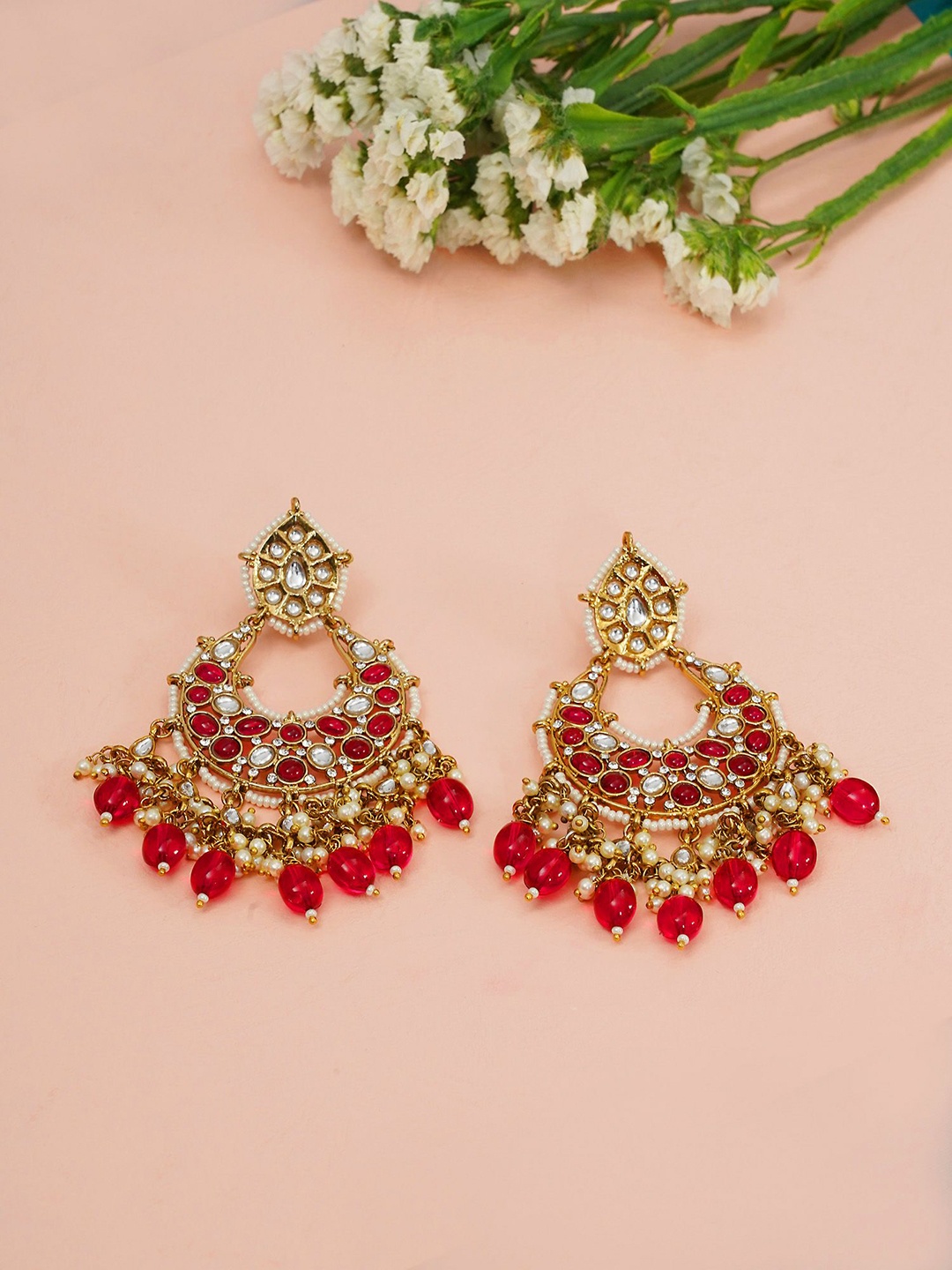 

Designbox Classic Chandbalis Earrings, Burgundy