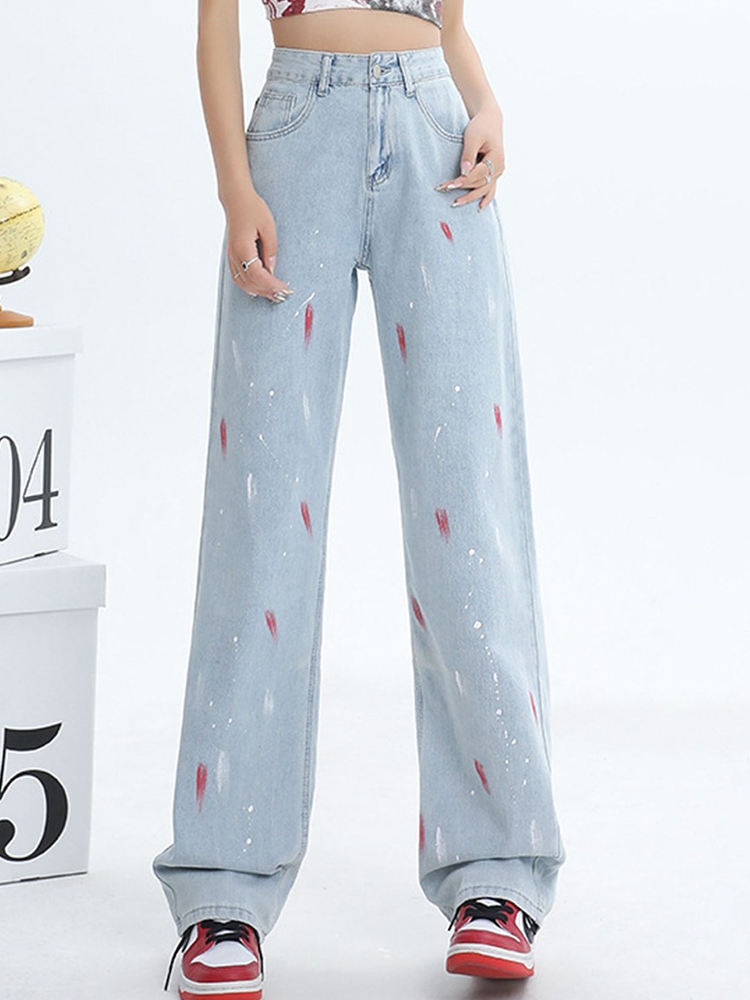 

LULU & SKY Women Straight Fit High-Rise Jeans, Blue