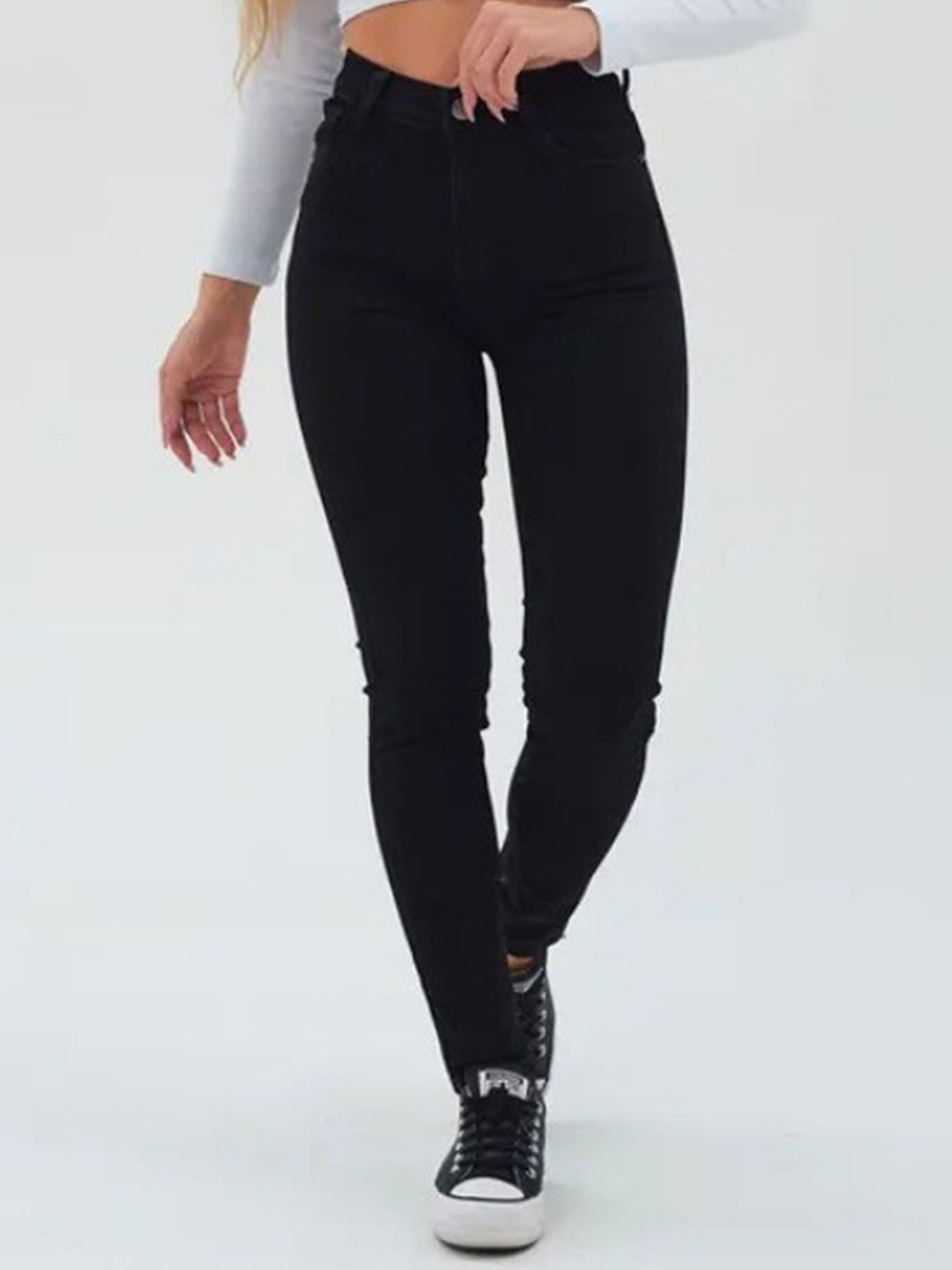 

LULU & SKY Women Skinny Fit High-Rise Jeans, Black