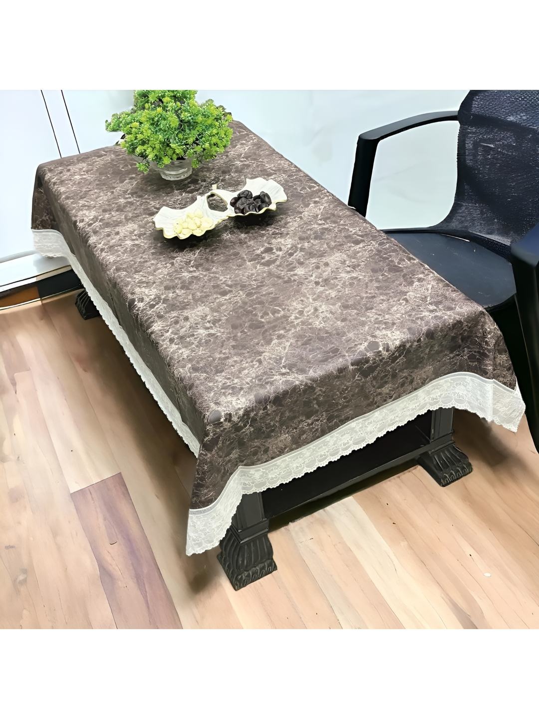 

CASA-NEST Coffee Brown Waterproof Plastic 8-Seater Table Cover