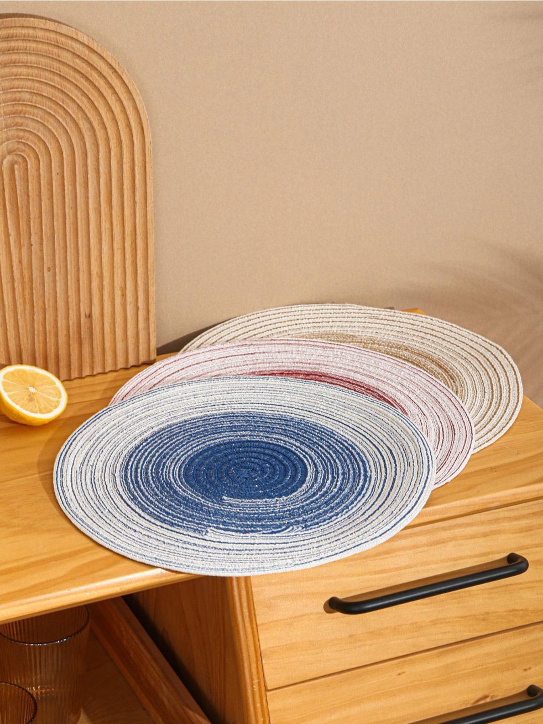

P-Plus International 2-Pcs Blue & Grey Colourblock Cotton Trivet
