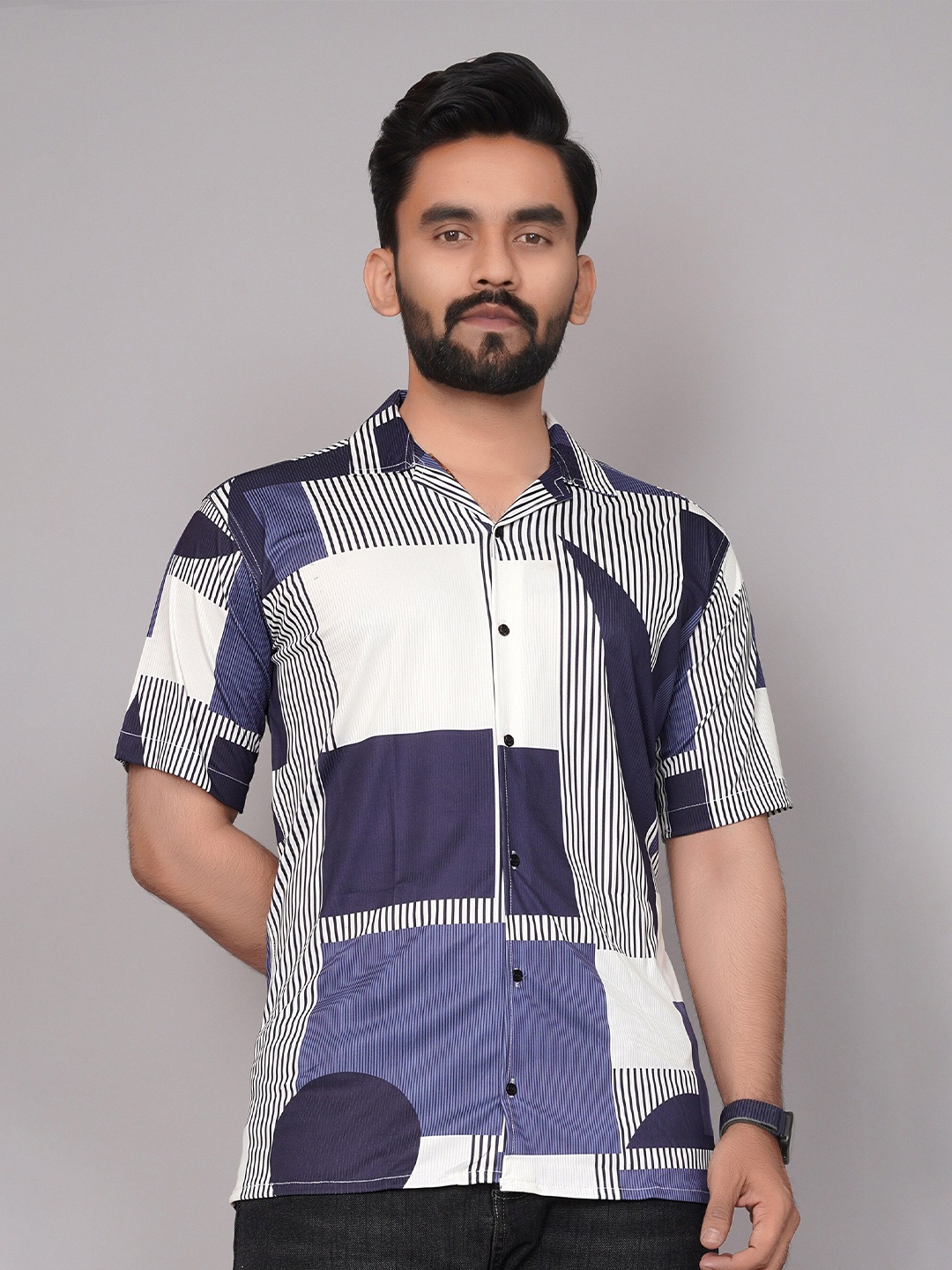 

COLORWINGS Men Comfort Semi Sheer Checked Party Shirt, Multi