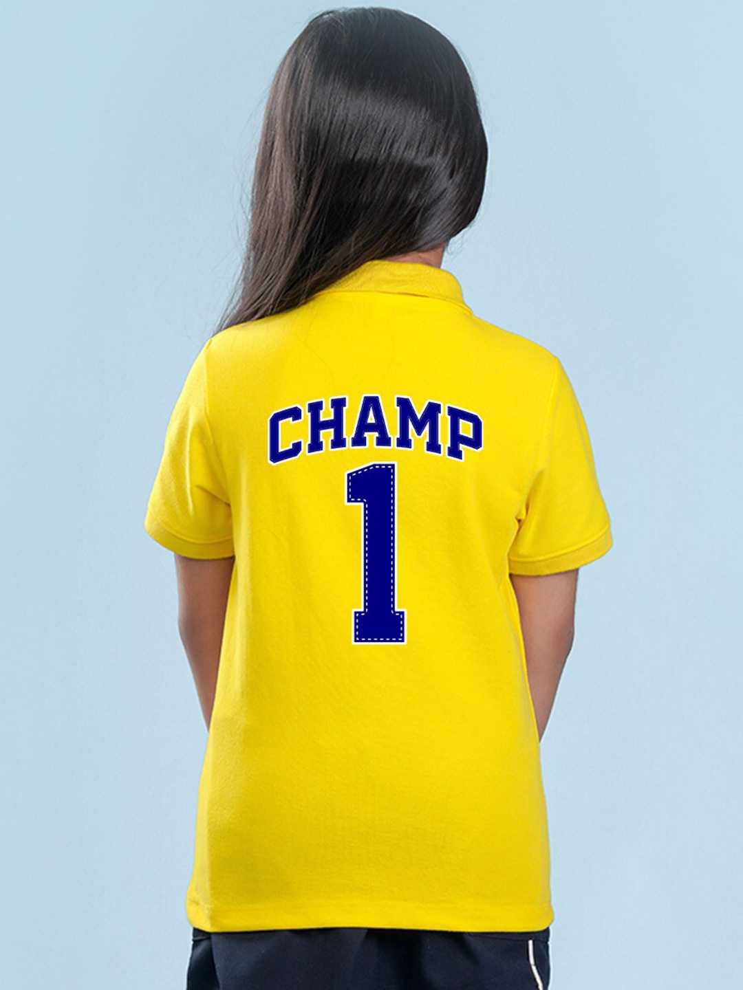 

NUSYL Girls Typography Hooded Applique T-shirt, Yellow