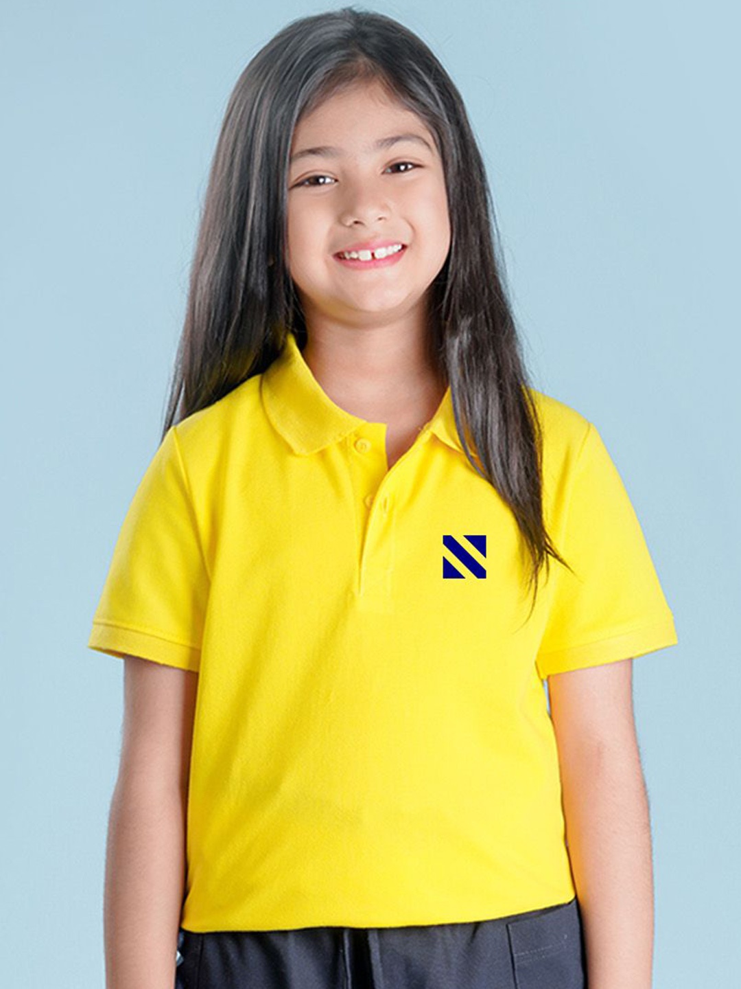 

NUSYL Girls Polo Collar T-shirt, Yellow