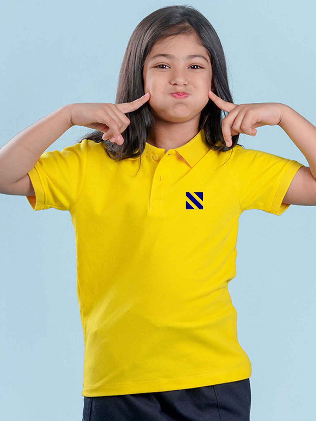 

NUSYL Girls Polo Collar T-shirt, Yellow