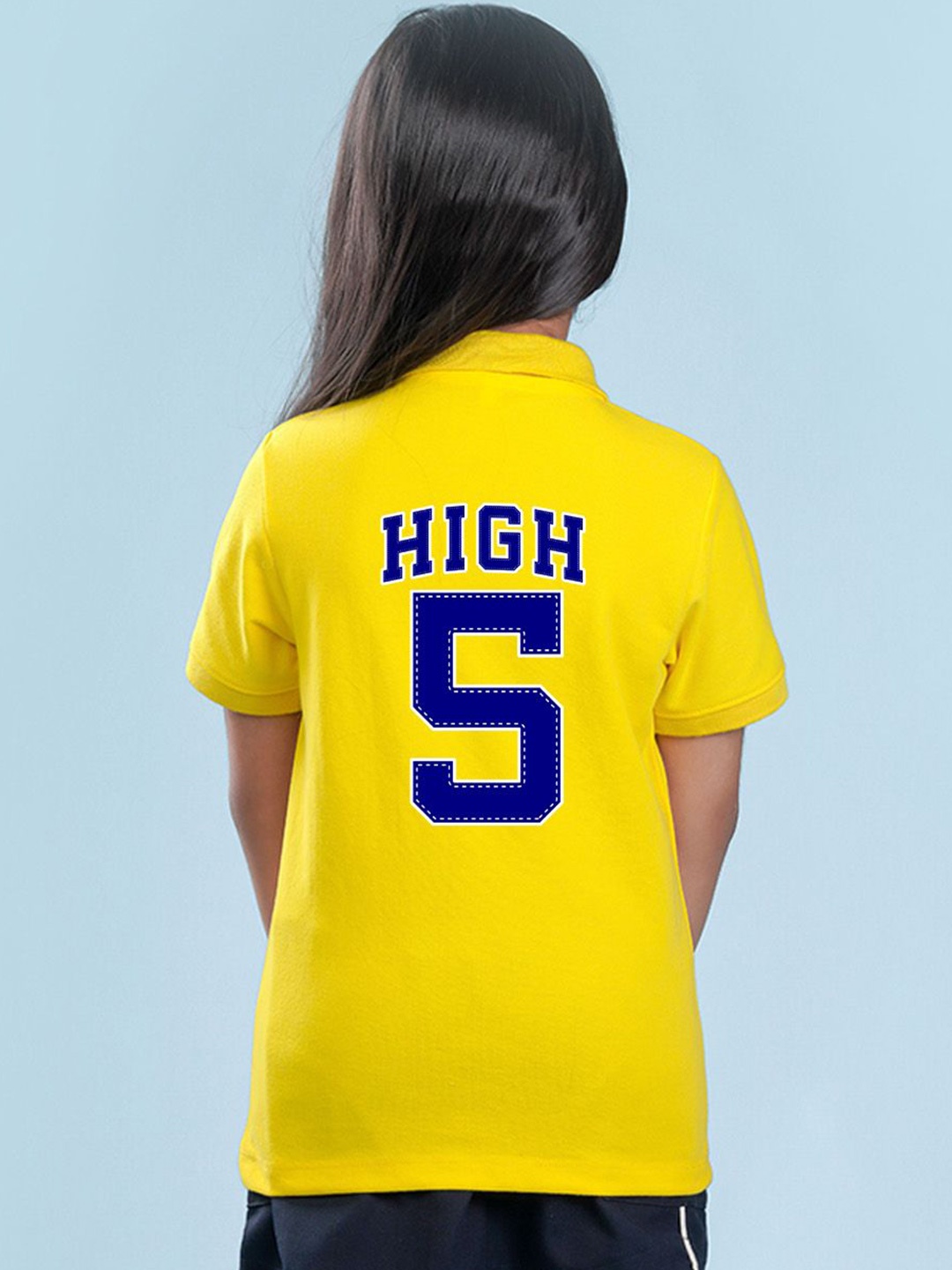 

NUSYL Girls Printed Hooded Pockets T-shirt, Yellow