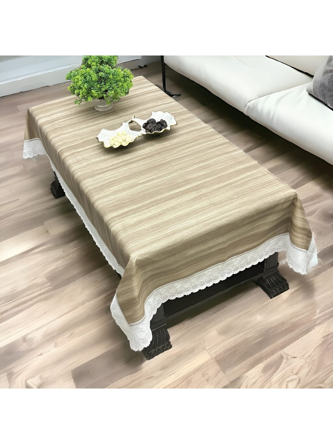 

CASA-NEST Tan Waterproof Plastic 6-Seater Table Cover